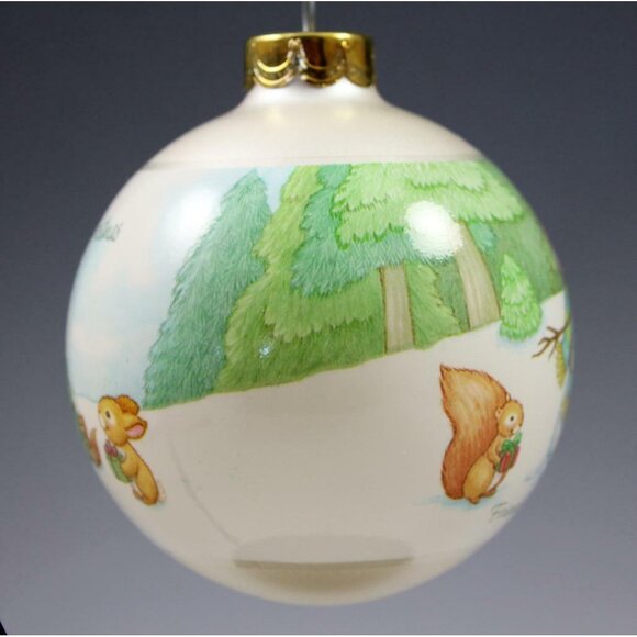 Hallmark KS 2001 Winter Friends Wildlife & Snowmen Glass Ball Christmas Ornament - Picture 4 of 8